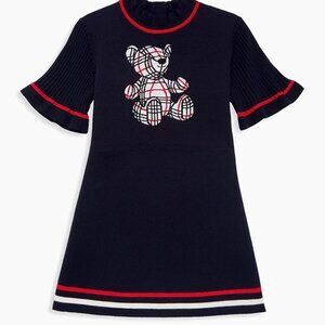 Burberry  Little Girl's Girl's Avrile Wool black red teddy bear dress 2T